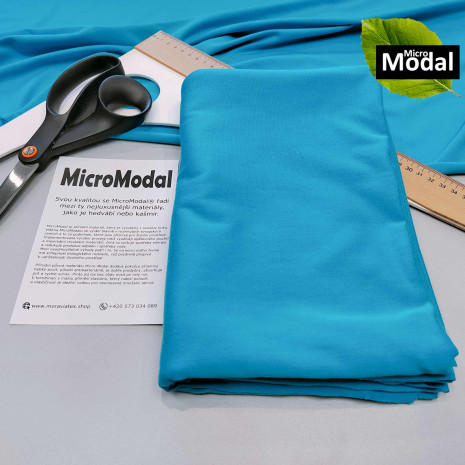 Balíček 1metr - Jednolíc elastický hebký MICROMODAL/Lycra8% tyrkys 5398 (0,36kg)