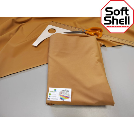 Balíček 1metr - Softshell s flísem hořčicový 300gr (0,49kg)